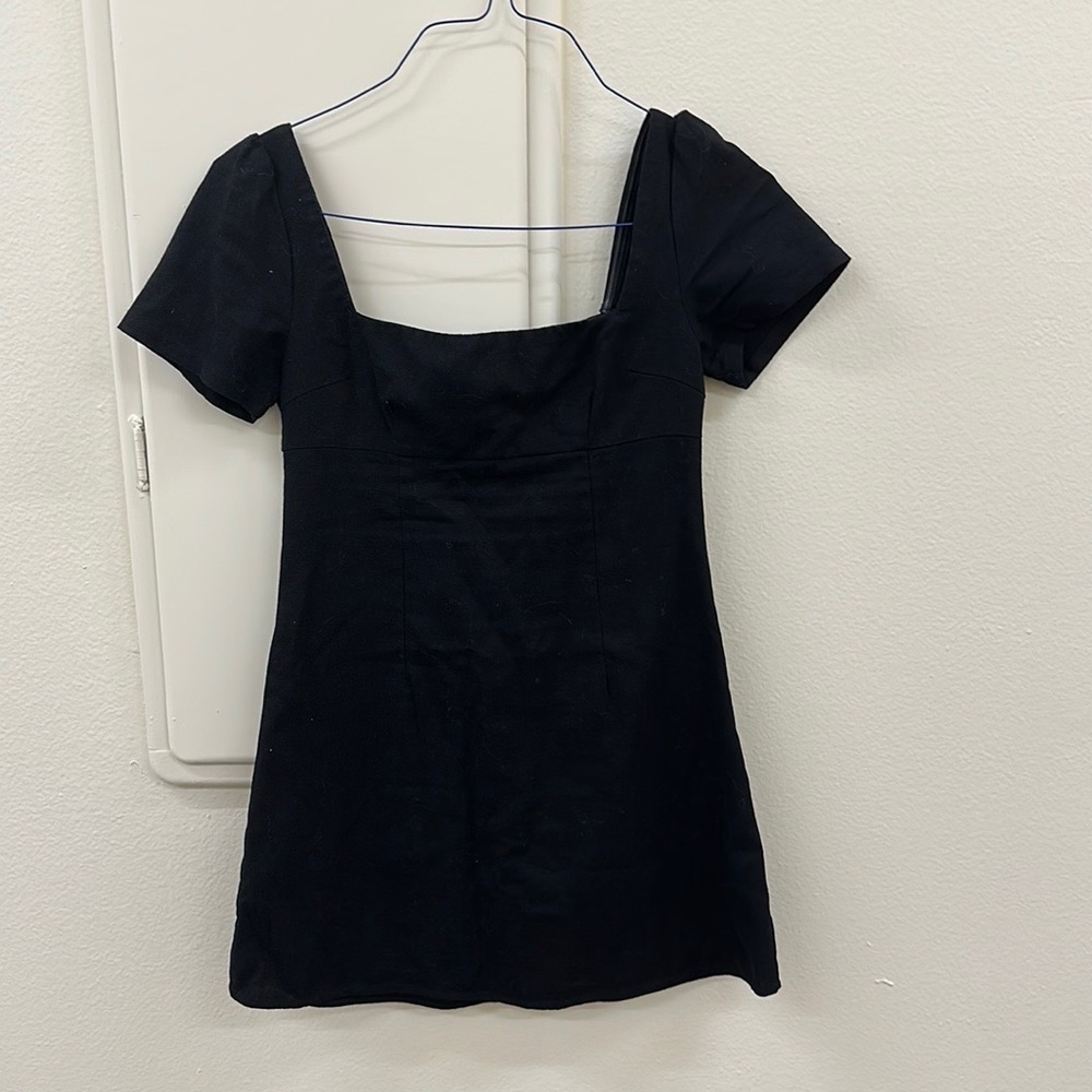 PRINCESS POLLY: Black skater mini dress